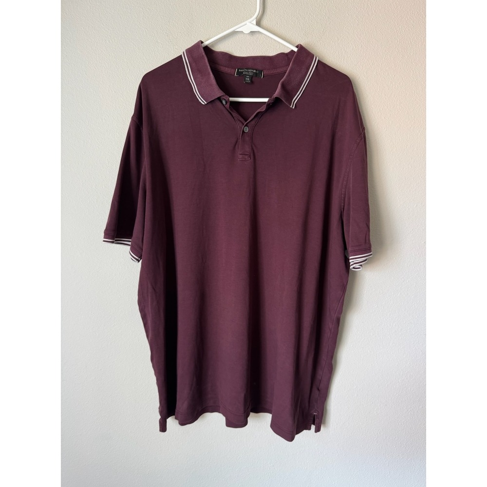 Banana‎ Republic Mens XXL Tall Luxury Touch Performance Polo Shirt Burgundy